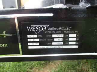 2018 Wesco 76x12 Utility