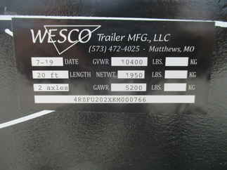 2019 Wesco 82x20 Utility