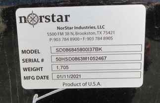AS IS Norstar 8.5 x 84 SD Flatbed Truck Bed