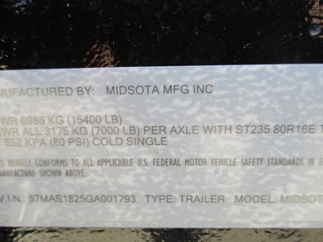 2016 Midsota 81.x18  Equipment ST-18