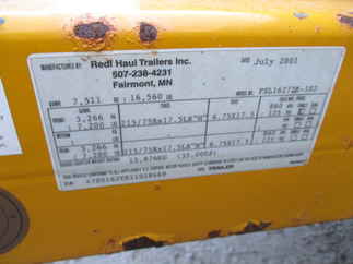 2001 Redi Haul 83x18  Equipment FSL16272E-102