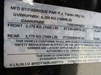 2018 PJ 96x16 DT Dump DTA1672BSSK3