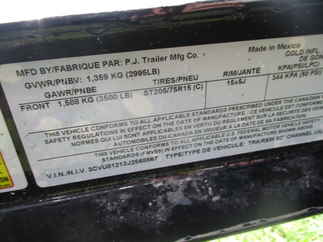 2018 PJ 83x12 U8 Single Axle Utility U821231DSGKFTZ