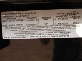 2018 PJ 83x16 D9 Dump D9A1672BSSK03
