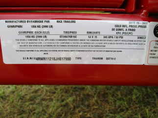 2018 Rice 76x12  Single Axle Utility SST7612