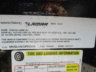 2018 Lamar 83x14  Dump DL831427