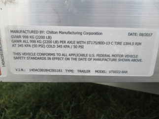 2017 Chilton 60x8  Aluminum Single Axle Utility UT6022-8AR