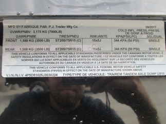 2018 PJ 60x10 D5 Dump D5A1032BSSKM