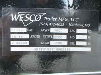 2018 Wesco 82x18 Car Hauler