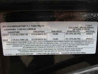 2018 PJ 96x20 F8 Equipment Deckover F8J2072BSBK