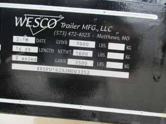 2018 Wesco 76x16 Utility