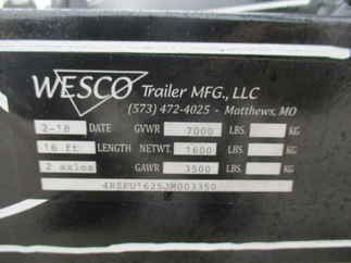 2018 Wesco 76x16 Utility