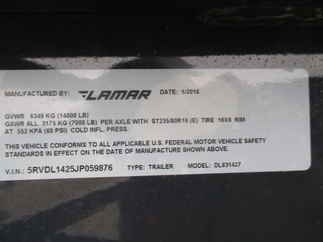 2018 Lamar 83x14  Gooseneck Dump DL831427.2
