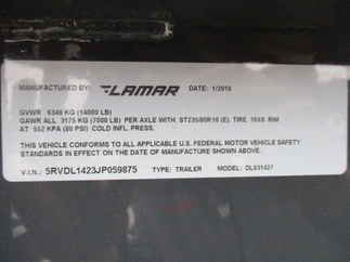 2018 Lamar 83x14  Gooseneck Dump DL831427.2