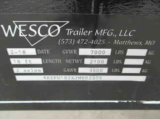 2018 Wesco 82x18 Car Hauler