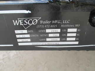 2018 Wesco 76x12 Single Axle Utility