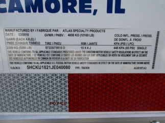 2018 Atlas 8x18  Enclosed Cargo AU818TA3-R