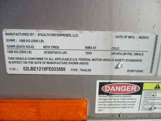 2015 Stealth 7x12  Enclosed Cargo STSE712SAE