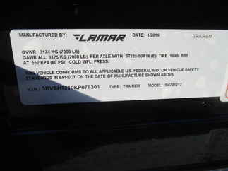 2019 Lamar 79x12  Equipment Tilt SH791217.2