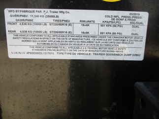 2020 PJ Trailer 96x20 DD Gooseneck Dump DDR20A2BSSK