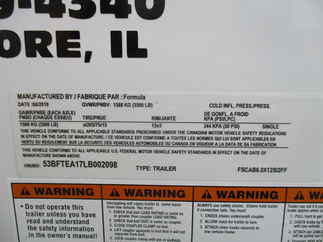 2020 Formula 6x12  Enclosed Cargo FSCAB6X12SI2FF