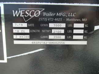 2019 Wesco 82x18 Car Hauler