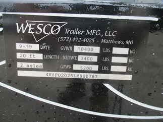 2020 Wesco 82x20 Equipment