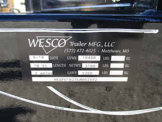 2020 Wesco 82x18 Equipment