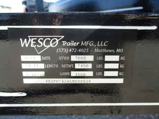 2020 Wesco 76x14 Utility