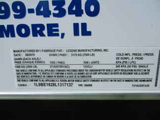 2020 Legend 7x16  Enclosed Cargo 7X16CES-Limited