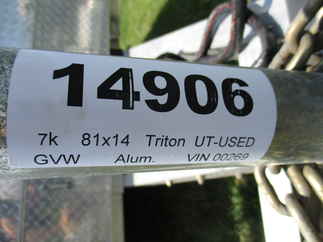 2015 Triton 81x14  Utility AUT1482-2EB