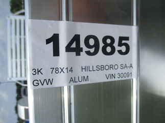 2021 Hillsboro 78x14  Aluminum Single Axle Utility AU7814
