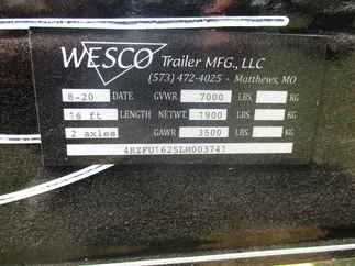 2020 Wesco 82x16 Car Hauler