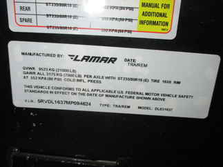 2021 Lamar 83x16  Dump DL831637