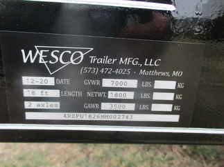2021 Wesco 82x18 Utility