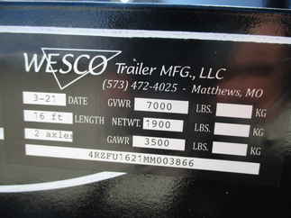 2021 Wesco 76x16 Car Hauler