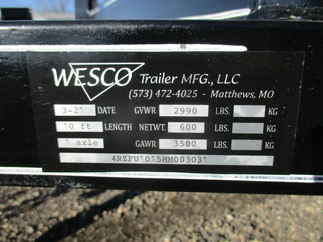 2021 Wesco 60x10 Single Axle Utility