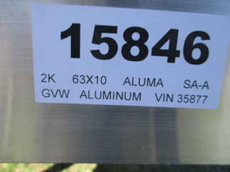 2022 Aluma 63x10  Aluminum Single Axle Utility 6310S-TG