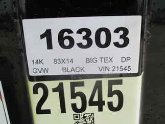 2022 Big Tex 83x14  Dump 14LP-14BK6SIRPD