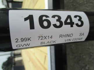 2021 Rhino 72x14  Single Axle Utility UTILITY 6X14SA