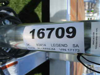 2022 Legend 83x14  Aluminum Single Axle Utility 7X14ODSA30