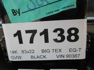 2022 Big Tex 83x22  Equipment Tilt 14TL-22BK