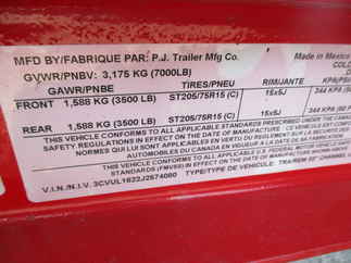 2018 PJ Trailer 83x16 UL Utility ULA1632ESQRVX-PR05