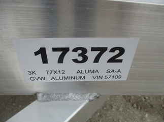 2023 Aluma 77x12  Aluminum Single Axle Utility 7712H-S-BT