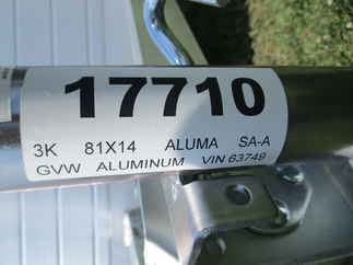2023 Aluma 81x14  Aluminum Single Axle Utility 8114S-R-BT-SR