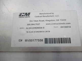 AS IS CM 9.3 x 92 ALSK Truck Bed