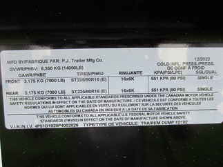 2023 PJ Trailer 83x14 DG Dump DGA1472BSSK