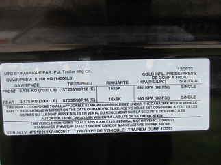 2023 PJ Trailer 83x16 DL Dump DLA1672BSSK