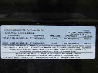 2023 PJ Trailer 72x12 D3 Dump D3D1252BSSK