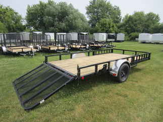 2024 PJ Trailer 83x14 U8 Single Axle Utility U821431DSFKAT